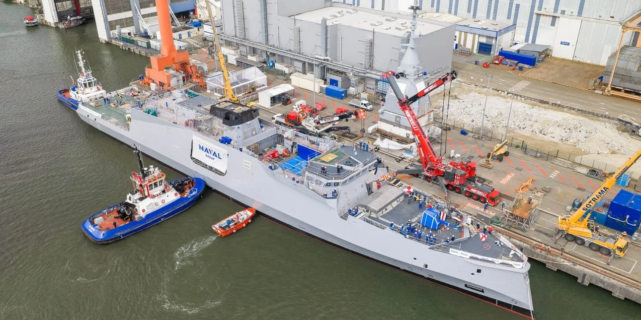 Greek Shipyard Makes NATO Defense History as Hull Blocks It Built Feature in Launch of French Navy Frigate